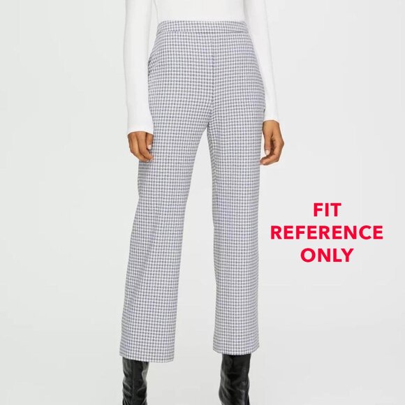 New Aritzia Plaid Ponte Kick Crop Pant Gray Check 4, S $148 - Picture 7 of 8